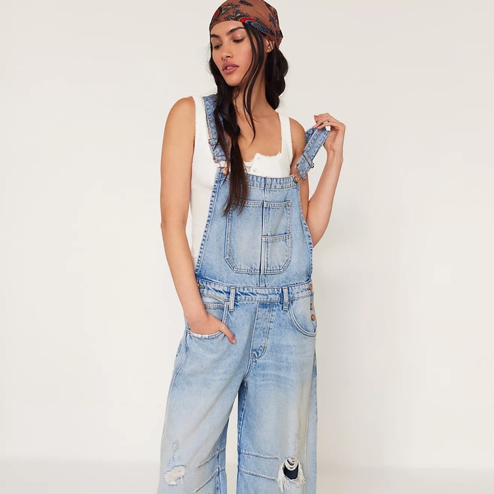 Women's Light Blue Denim Overalls